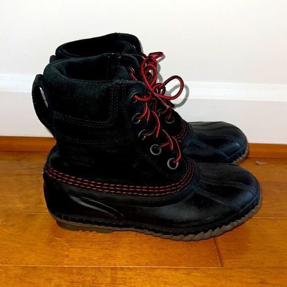 Sorel Black Waterproof Duckboots Sz 3 - Picture 1 of 6